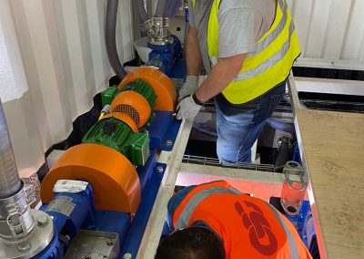 Commissioning of pumps on the grease trap waste consolidation hub