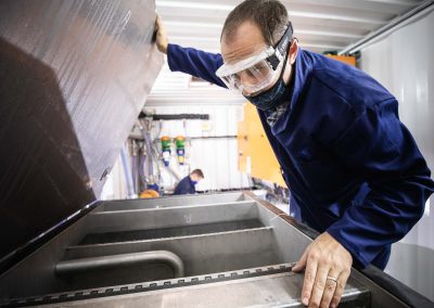 Inspection of grease trap waste consolidation hub