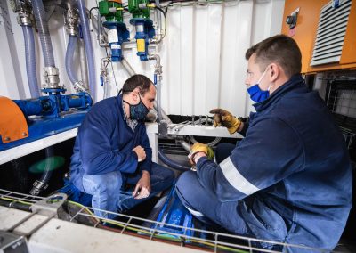 Service and maintenance of grease trap waste consolidation hub